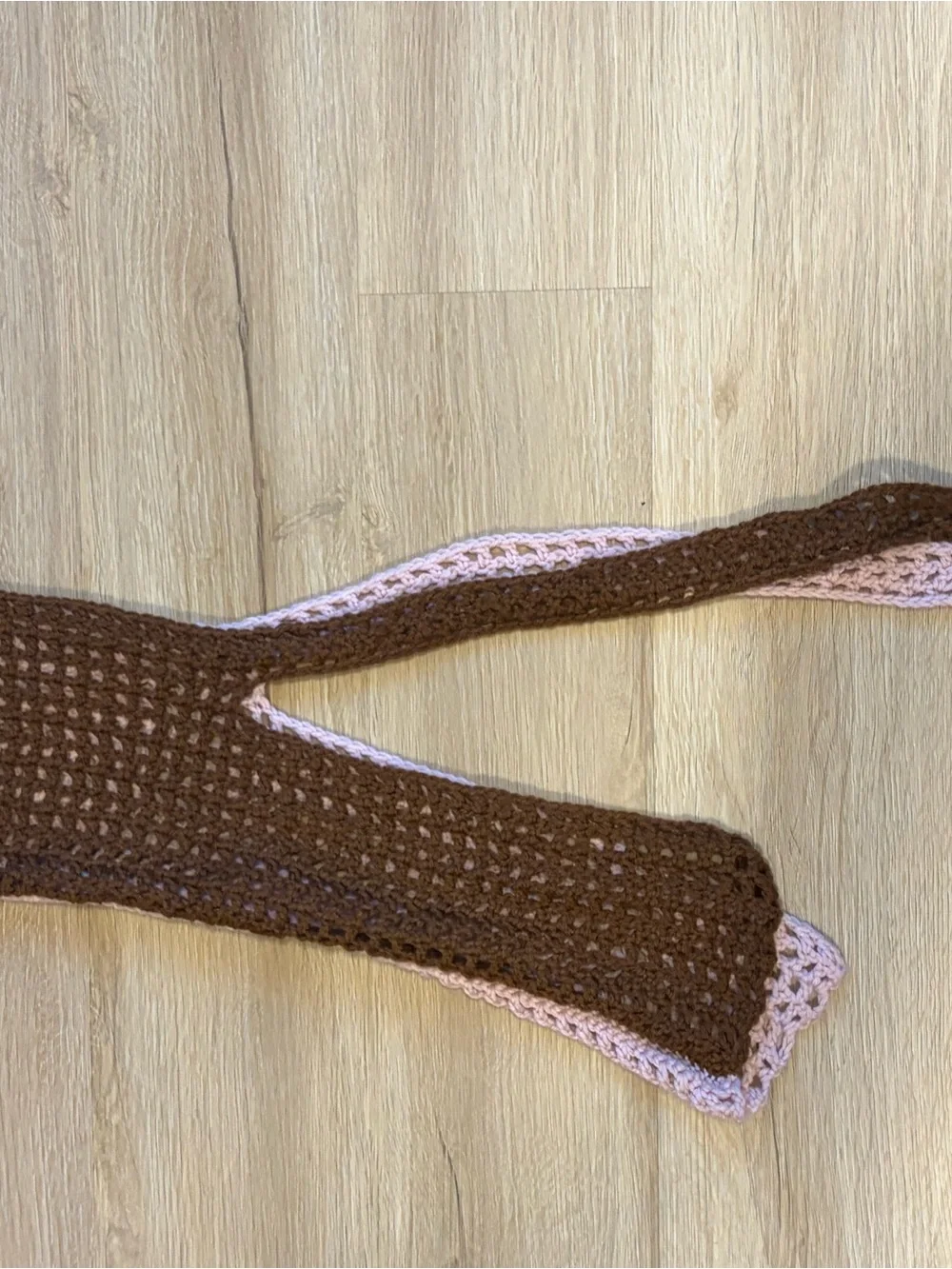 Two-Tone Crochet Durag - Pink & Brown